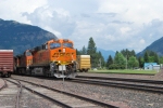 BNSF 7227 rolls west with Glacier National Park in the Background.